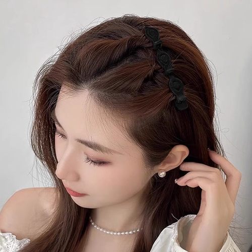 懒人双层编发公主发夹女前额刘海边夹侧边碎发夹头顶发卡夹子发饰 - 图1