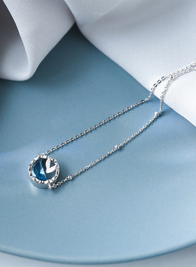 纯银蓝色鱼尾设计感原创手环