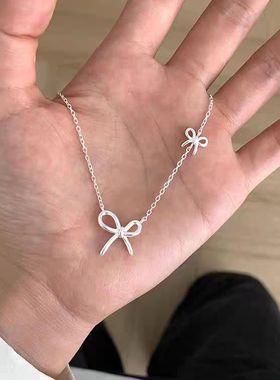 蝴蝶结项链女轻奢小众高级感锁骨链颈链2025新款爆款