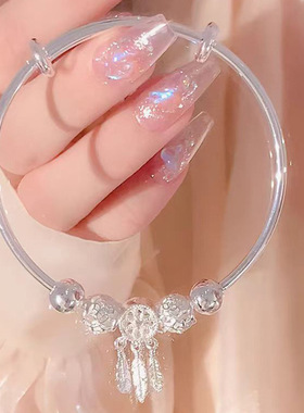 捕梦网手镯手环高级感素圈手串