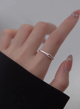 女925银冷淡风高级感线条戒指