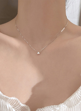 925纯银闪钻感小众女潮ins项链