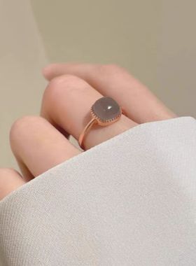 方糖戒指女2026新款爆款小众设计轻奢高级感仿和田玉新中式食指环