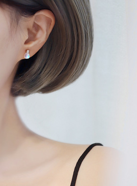纯银简约小巧灯泡耳钉女创意设计感2019新款小耳垂适合耳环