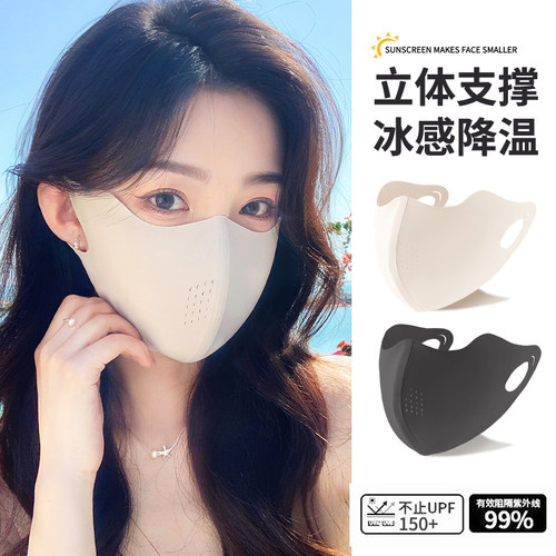 2026新款无痕3d防晒口罩女高颜值立体冰丝面罩夏防紫外线透气薄款 - 图2
