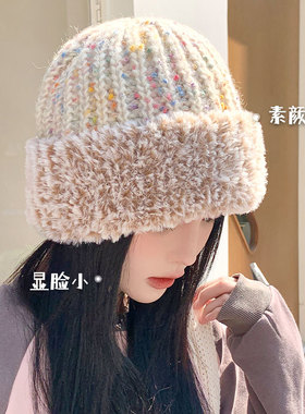 秋冬保暖毛线针织包头帽