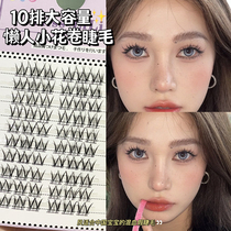 10 rows of large capacity small flower rolls false eyelashes natural emulation female sloth people single-cluster sectional volume teething and mixtape eyelashes