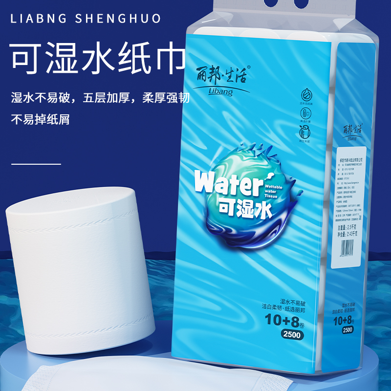 丽邦生活5层卷纸加大18卷2500g家用实惠厕纸宾馆宿舍手纸卫生纸巾 - 图2