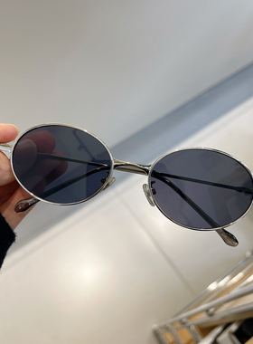 金属边复古椭圆墨镜女款