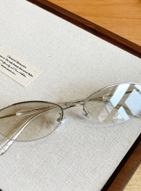 金属半框椭圆形小框墨镜女