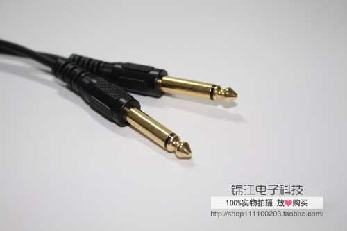 镀金双6.35转2RCA连接线 双6.5/6.3转双莲花  信号线 音频线 - 图2