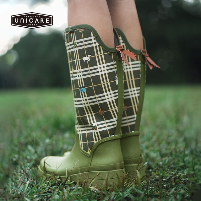 Co-branded Women's high-top non-slip waterproof ເກີບຝົນສະດວກສະບາຍ