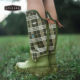 Co-branded Women's high-top non-slip waterproof ເກີບຝົນສະດວກສະບາຍ