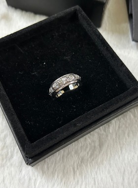 2025年做旧时尚开口戒指潮流男女情侣s925纯银可调节复古嘻哈指环