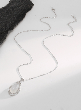925纯银白金色水滴项链