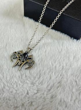 双龙项链男生泰银轻奢小众高级感满钻百搭王嘉尔同款吊坠七夕礼物