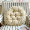 Retro pastoral round cotton and linen lace chair cushion