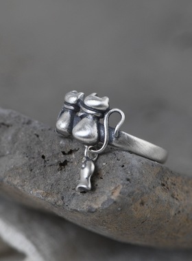 情侣开口可调节戒指泰银时尚