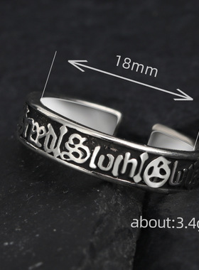 新款复古藏文戒指民族风高级感男女通用开口指环冷淡风小众手饰品