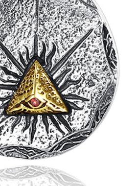 复古欧美上帝之眼吊坠个性项链嘻哈风男女饰品新年礼物毛衣链配饰