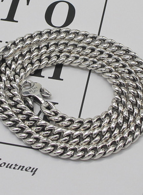 纯银复古男士日韩风短款项链