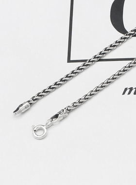 s925纯银复古麻绳马鞭细款2mm