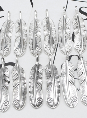 纯银飞鹰日韩风百搭羽毛吊坠