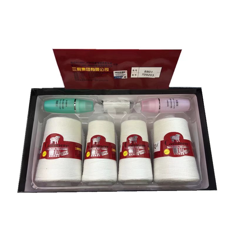 三利毛线正品手编纯山羊绒线貂绒线中细机织毛线团手织围巾毛衣线 - 图2