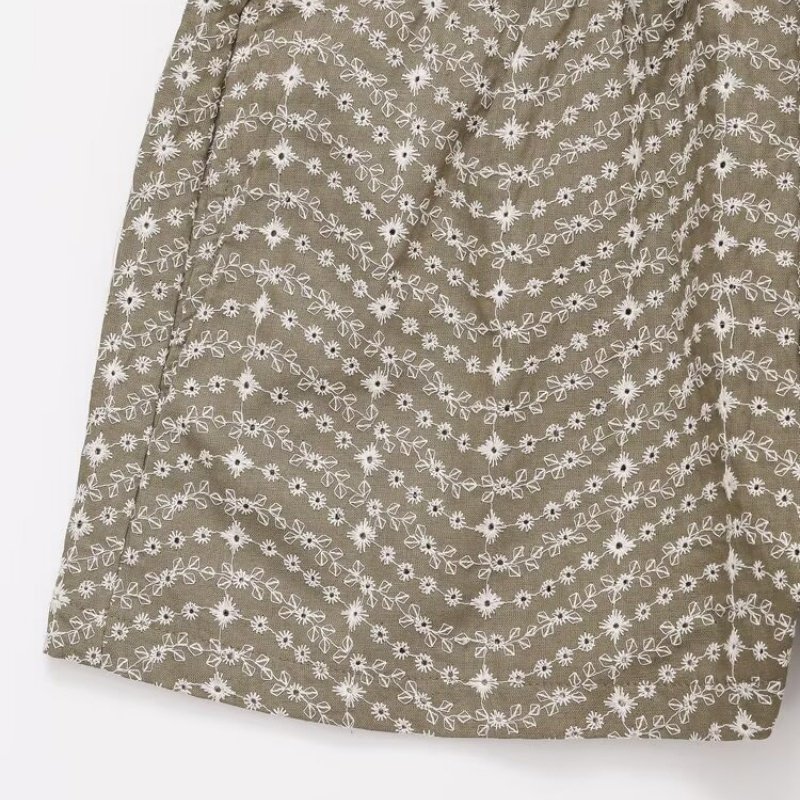 复古碎花镂空刺绣休闲短裤 高腰显瘦阔腿裤 休闲百搭松紧腰热裤,淘宝优惠券,粉丝福利购,淘宝优惠卷