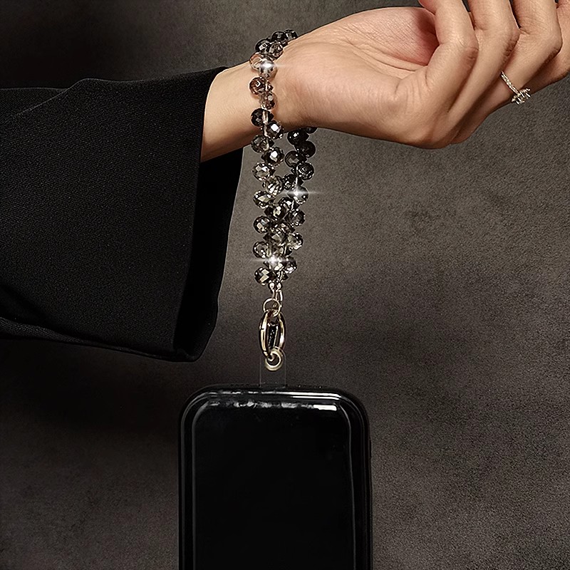 日本PAREO DOLL奢华高级感水晶手提链条短挂绳手机壳钥匙扣包挂件 - 图1