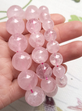 粉色水晶招桃花单圈男女款手串