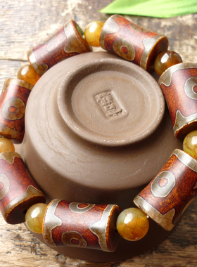 秦玉人家西藏天珠手串原石老玛瑙