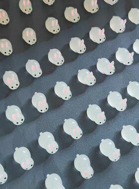 迷你夜光水晶小白兔子摆