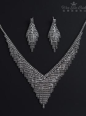 欧美新款气质潮流新娘婚纱套装