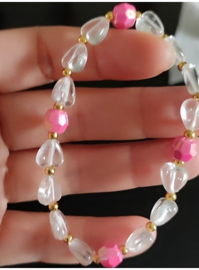 可爱甜美女孩亚克力爱心手链