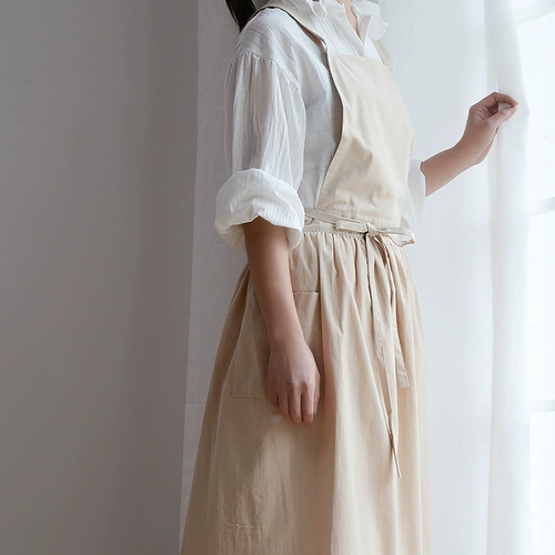 Летний фартук, ультратонкая тонкая дышащая юбка, водонепроницаемый хлопковый японский цветочный магазин с косичкой, подтяжки для работы, коллекция 2021