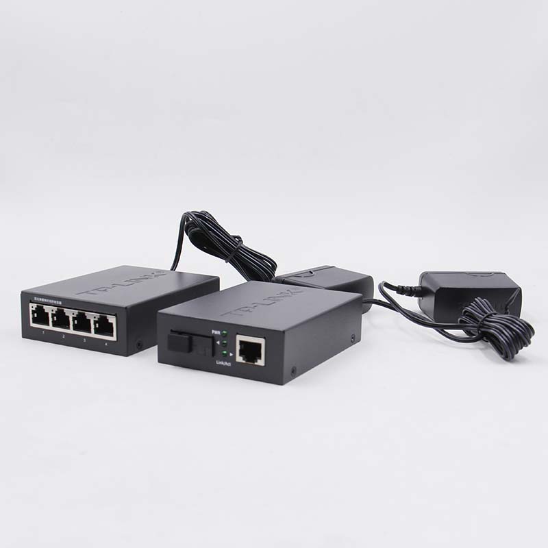 TP-LINK TL-FC114B+FC111A 套装百兆单模单纤光纤收发器 1光4电传输距离20km光电转换器全国联保 PoE FC114PB - 图2