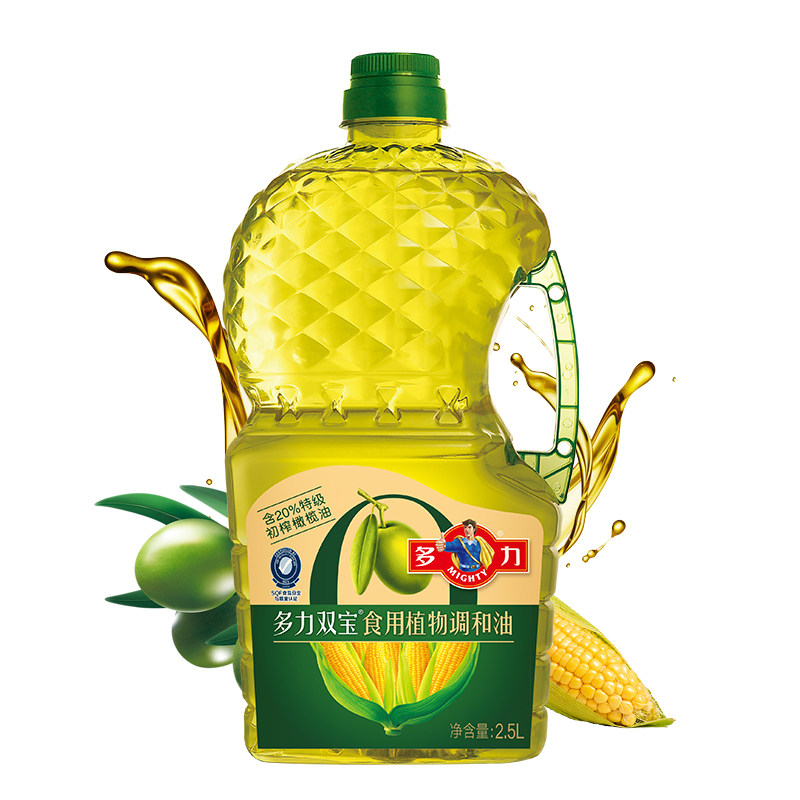 多力双宝食用植物调和油2.5L含20%初榨橄榄油_虎窝淘