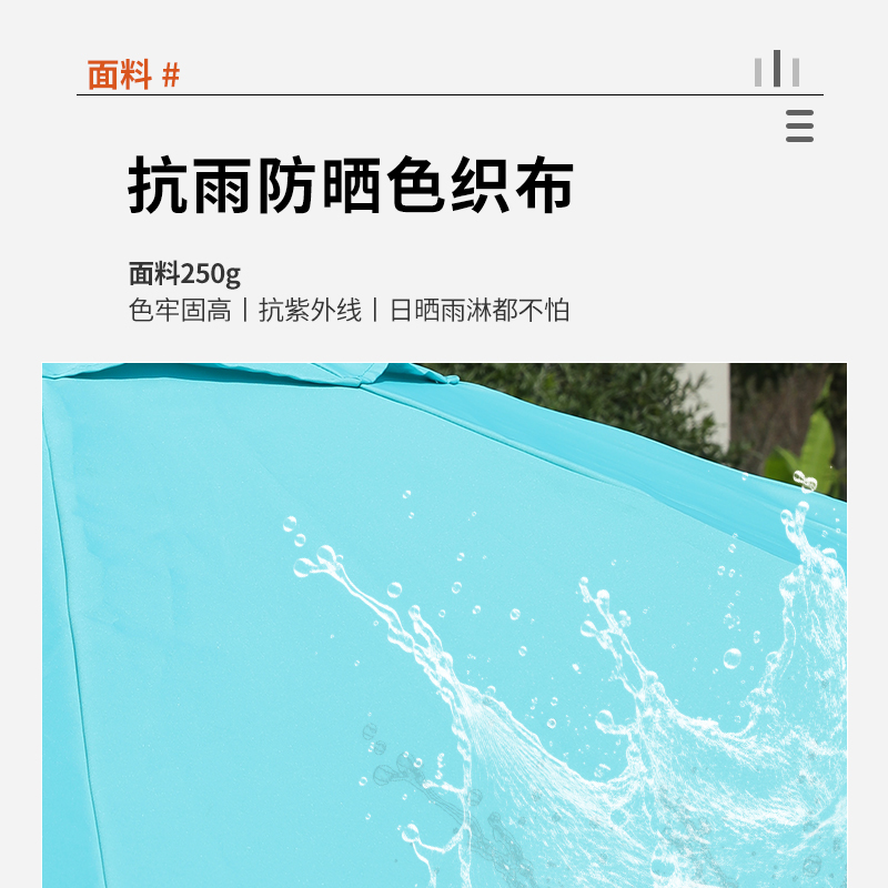 户外遮阳伞中柱伞露台庭院室外摆摊商用沙滩伞露台花园大型太阳伞-图3