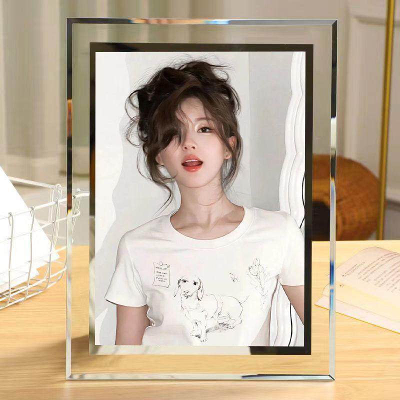 ins立牌相框定制 明星周边赵露思饭制水晶玻璃摆件应援节日礼物,淘宝优惠券,粉丝福利购,淘宝优惠卷