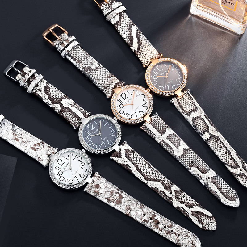 歌时娜蛇纹大表盘女个性大气手表 歌时娜国产腕表