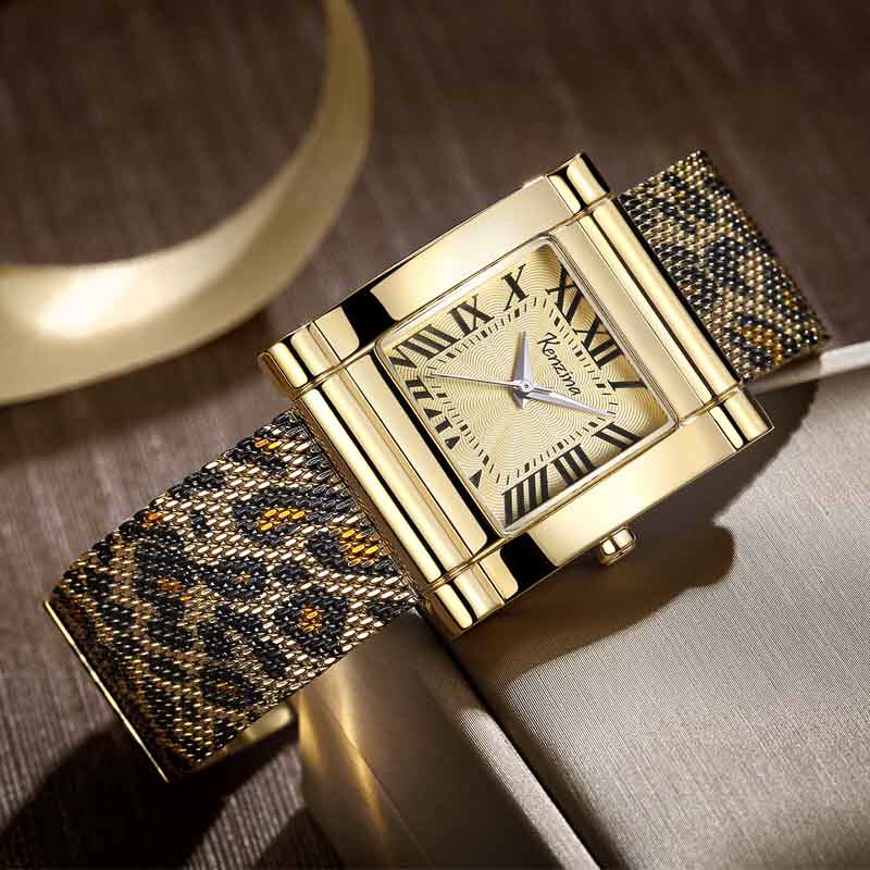 豹纹2020年新款奢华防水女士女表 歌时娜国产腕表