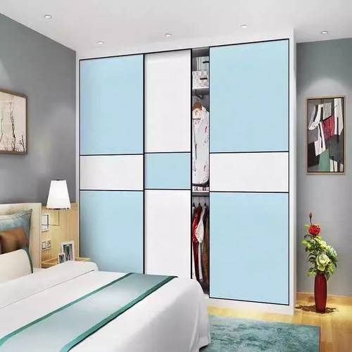 衣柜门推拉门定做环保实木滑移门定制现代简约推拉柜门隔断门定做 - 图2