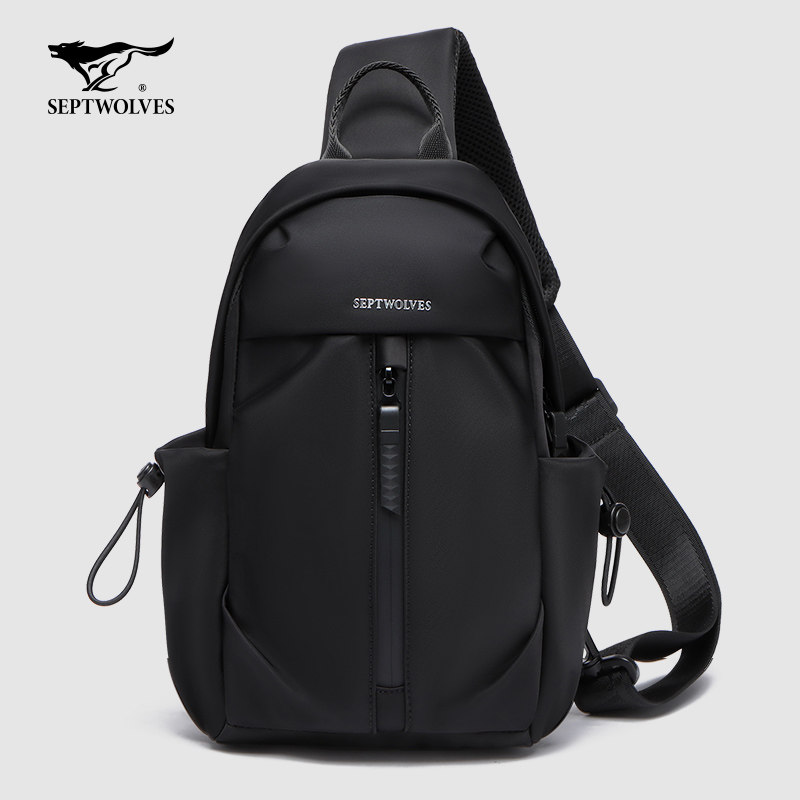 七匹狼胸包男士2023春夏新款斜挎包 septwolves瑞客男士包袋