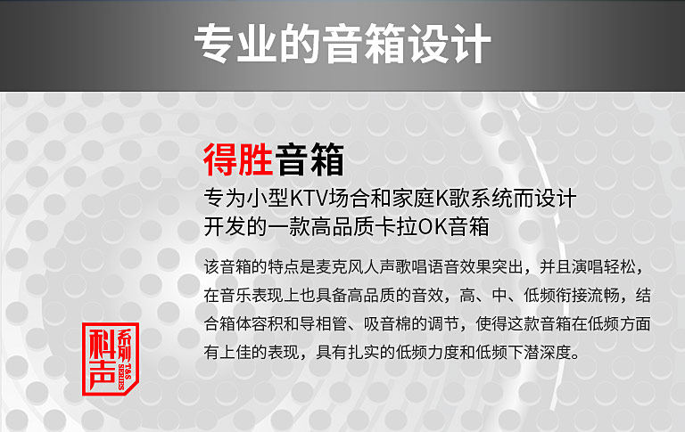  得胜世纪鸿真KTV/卡拉OK音箱