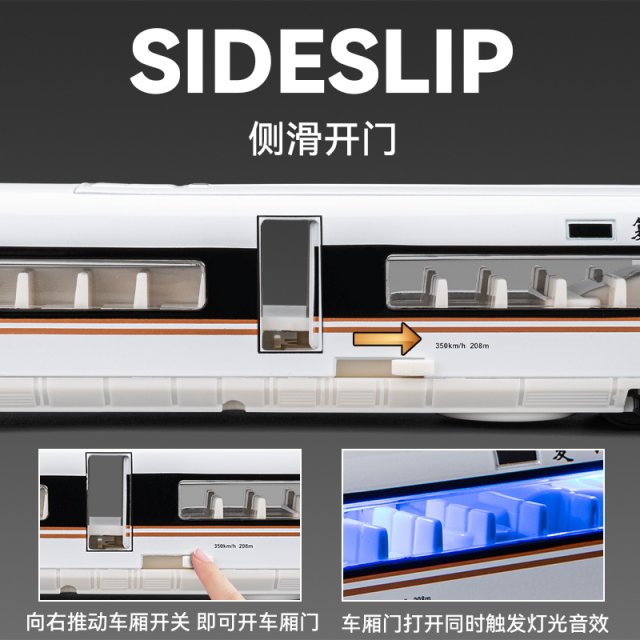 Alloy electric high-speed rail toys large train track EMU model Fuxing Harmony subway train men's ornaments