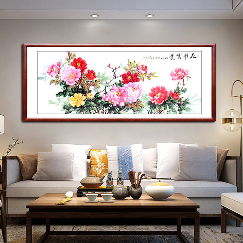 翰澎手绘国画富贵牡丹花画挂画卷轴中堂画客厅字画花开富贵装饰画 - 图2