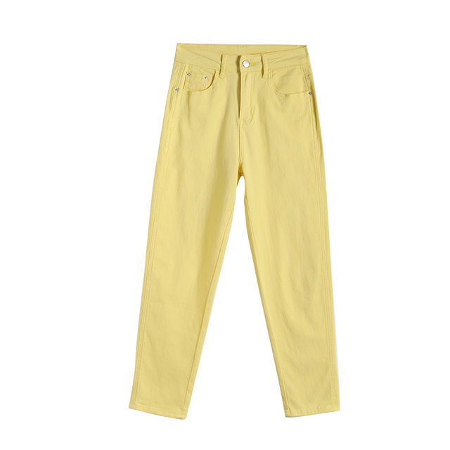 Casual pants high waist candy color nine-point Harren