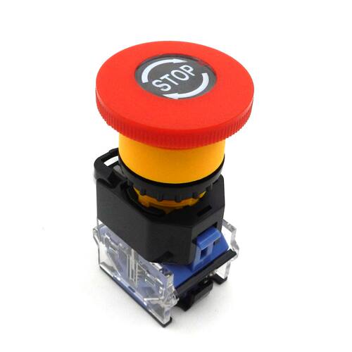 一佳急停开关按钮带STOP自锁22mm 紧急停止LA38-11ZS旋转复位 - 图0