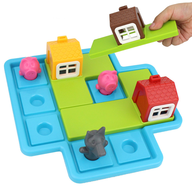 小乖蛋三只小猪益智玩具拼图4+儿童大脑思维训练桌面游戏开发男孩,淘宝优惠券,粉丝福利购,淘宝优惠卷